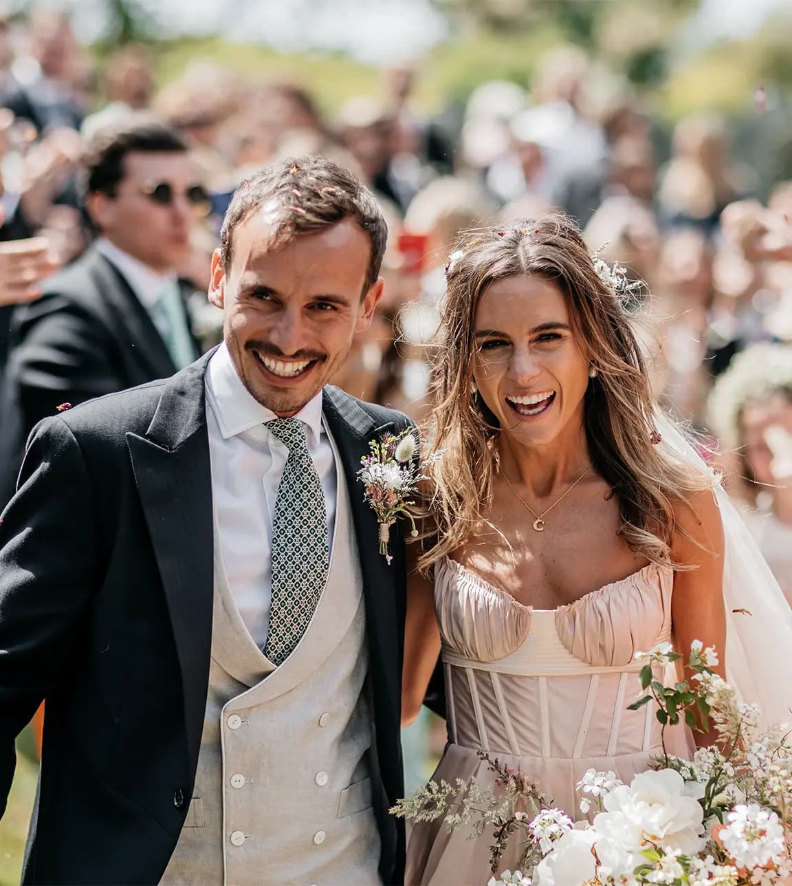 bride and groom English countryside coastal wedding