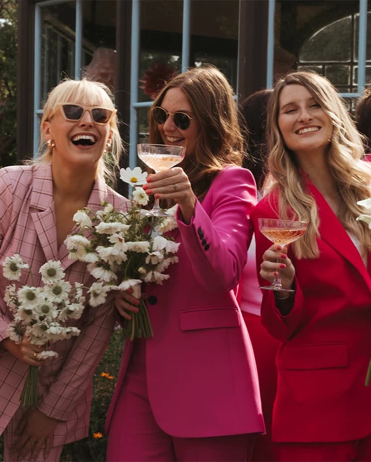 Heartfelt moment between Bride and Bridesmaids