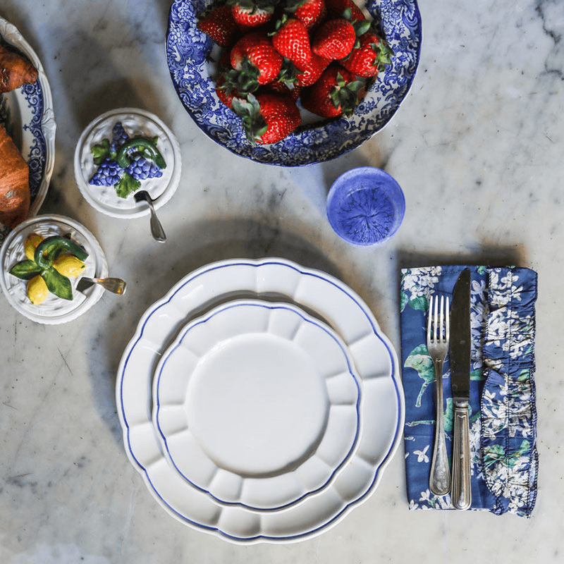 Romilly Set of 4 Dinner Plates, D28cm, Blue