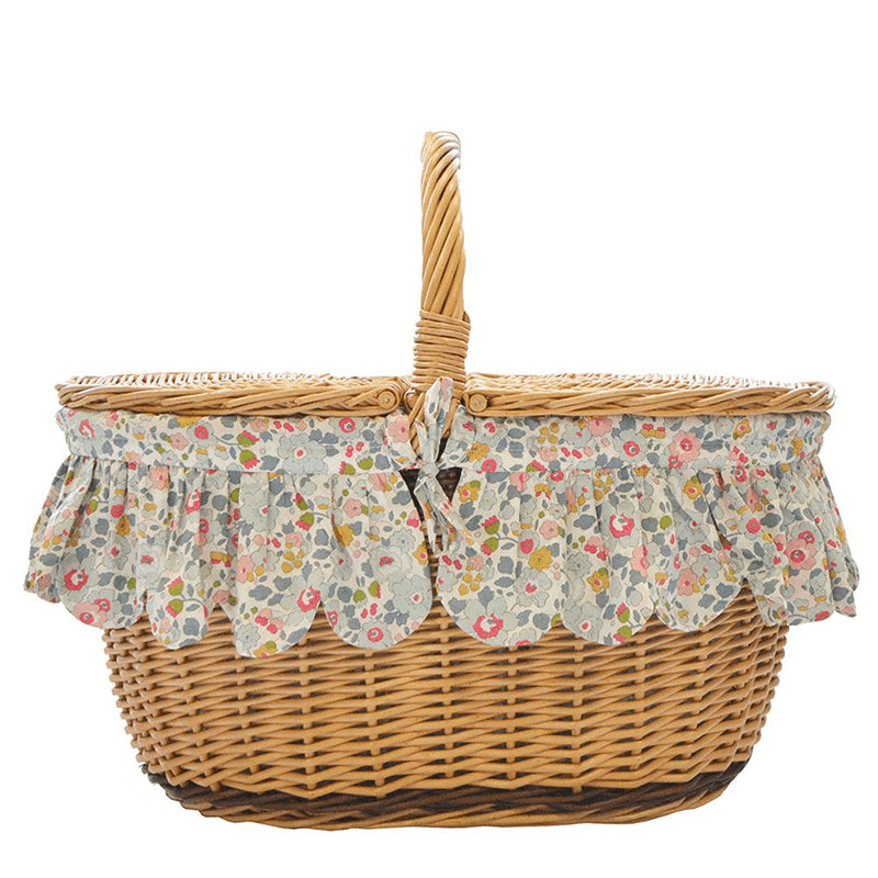 Betsy Oval Picnic Basket, Grey