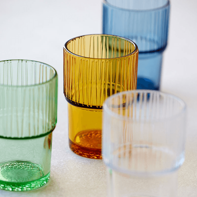 Kusintha Set of 4 Cafe Glasses, 380ml, Amber