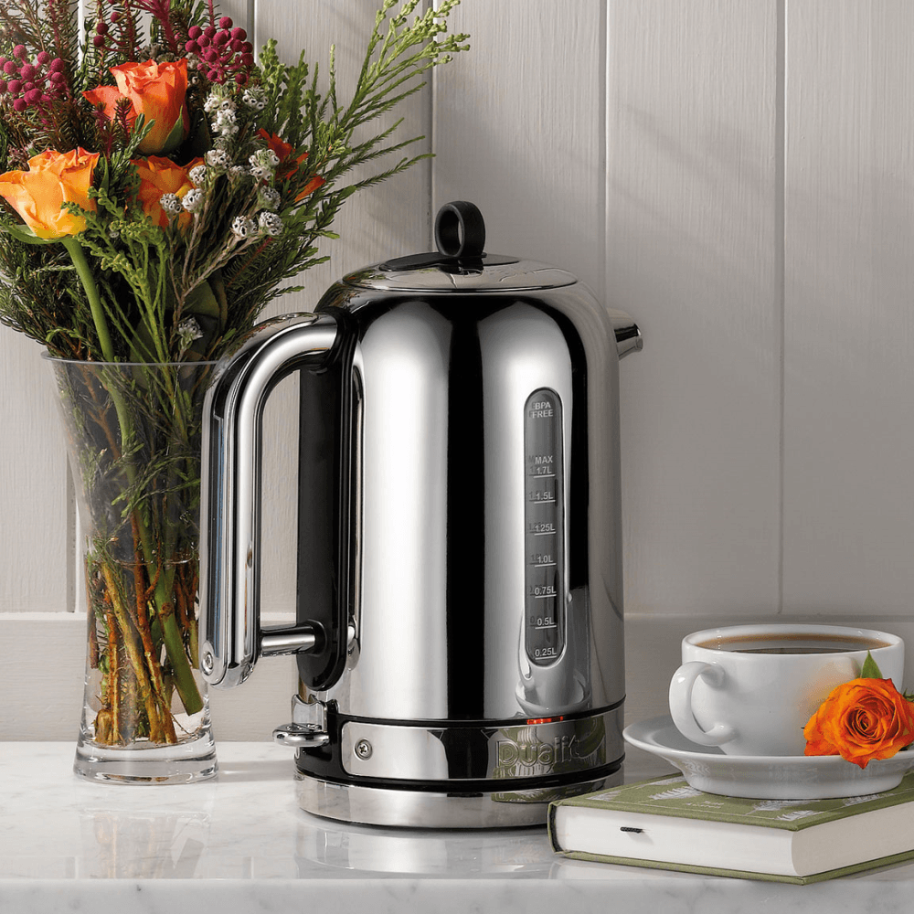 Classic Kettle, 1.7 litre, Polished Stainless Steel With Black Panels
