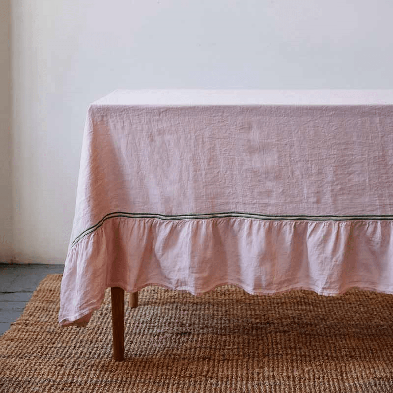 Medium Linen Tablecloth, 180 x 300cm, Pink