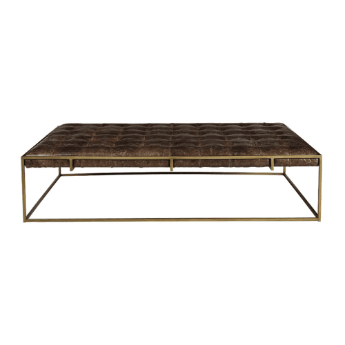 Image showing the Wallace Coffee Table, H41 x W160cm, Aged Hazelnut Leather product.