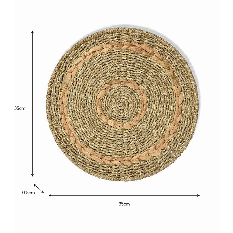 Bayford Set of 4 Woven Placemats, D35cm, Natural