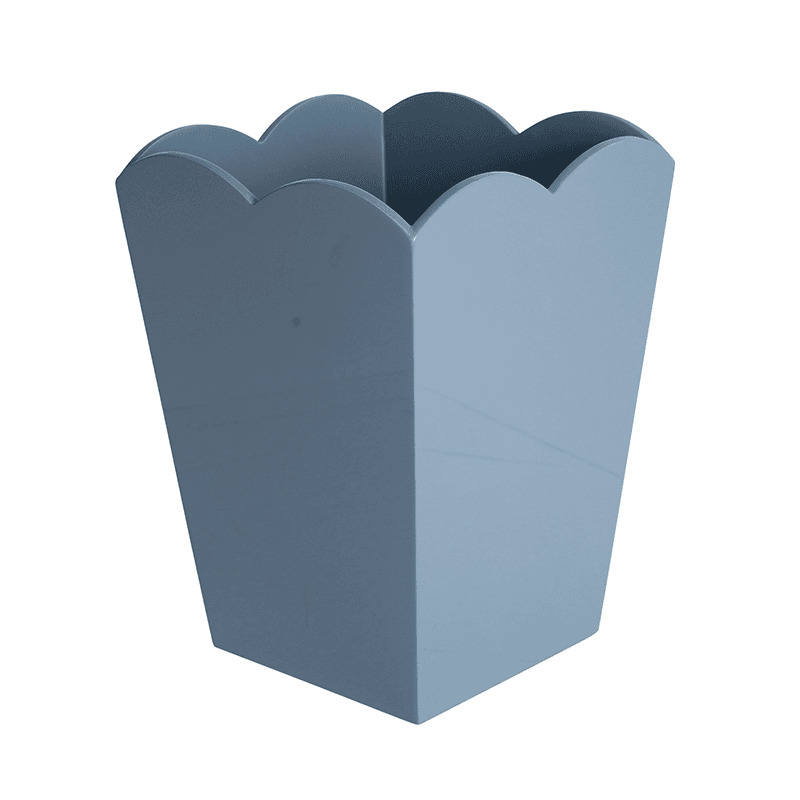 Lacquered Scallop Bin, H30cm, Blue