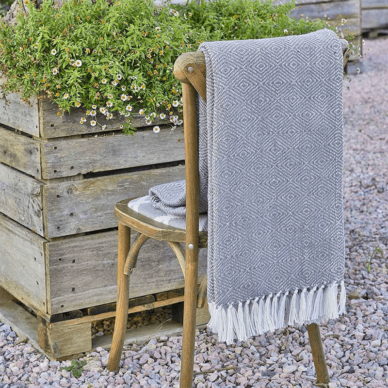Diamond Blanket, 250cm x 130cm, Slate Grey