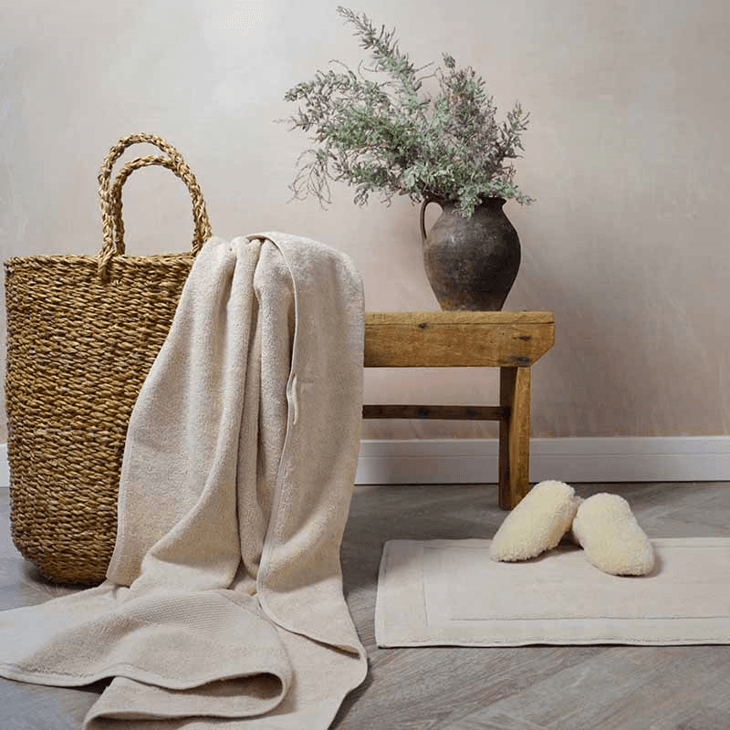 Organic 600gsm The Bath Mat, 50 x 80cm, Flax