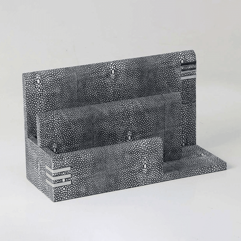 Chandler Letter Rack, 26 x 10 x 15cm, Charcoal Shagreen