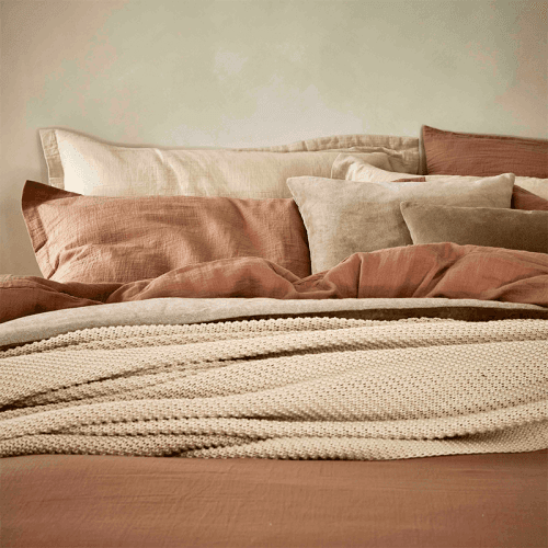 Image showing the Organic Retreat Duvet Set, Super King, Clay product.