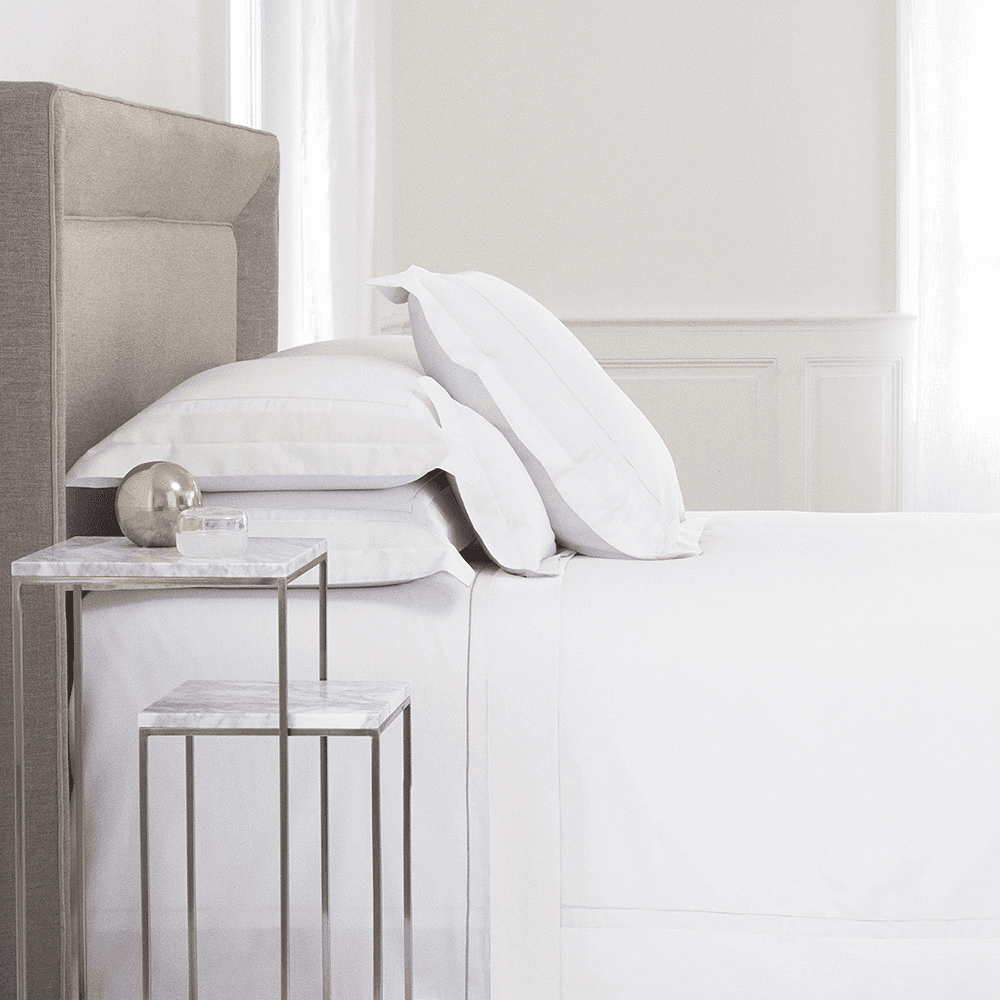 Lutece - 300 Thread Count Egyptian Cotton Sateen Double duvet cover, 200 x 200cm, Blanc
