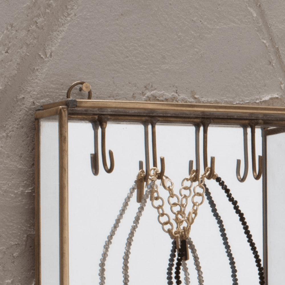 Bequai Wall Hung Jewellery Box, H30.5 x W50cm, Antique Brass