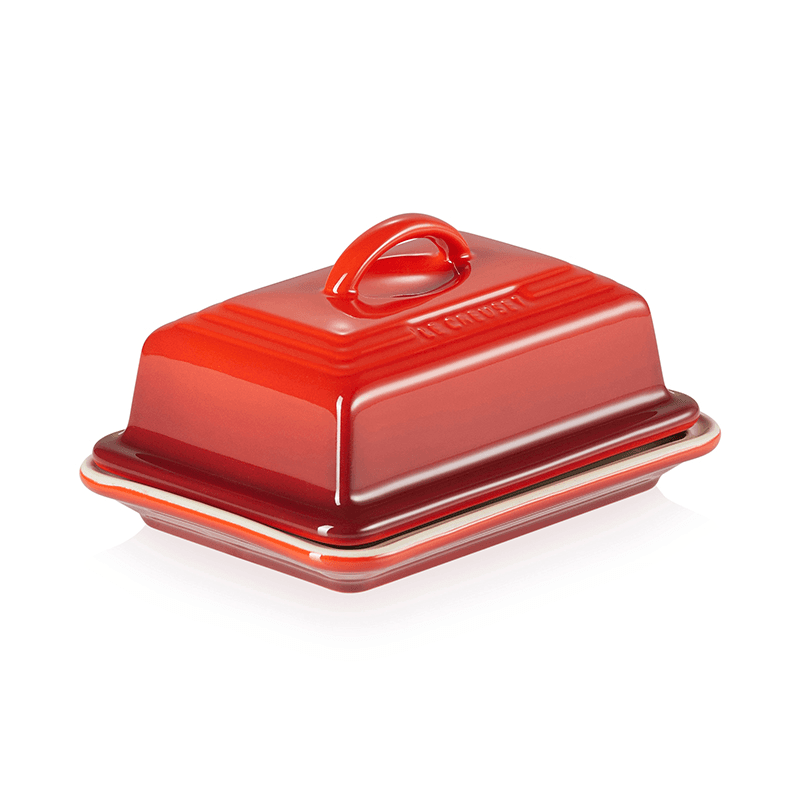 Stoneware Butter dish, 17 x 13 x 9cm, Cerise