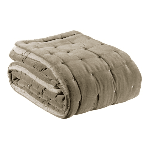 Image showing the Elise Velvet Eiderdown, 160 x 160cm, Taupe product.