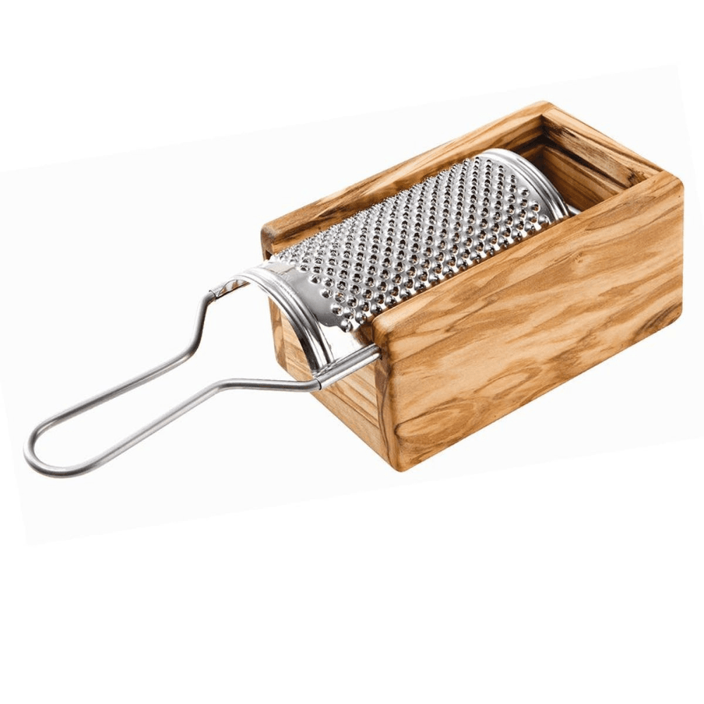 Parmesan grater, L25 x W8.5 x D7.5cm, Wood And Stainless Steel