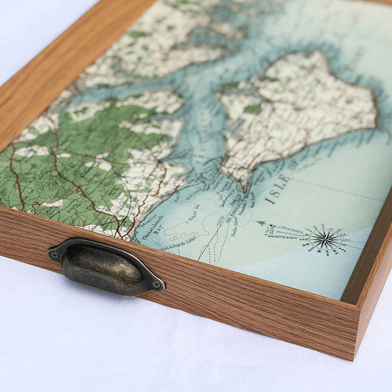 Personalised Drinks Tray with Map Voucher, 55 x 38cm, Dark
