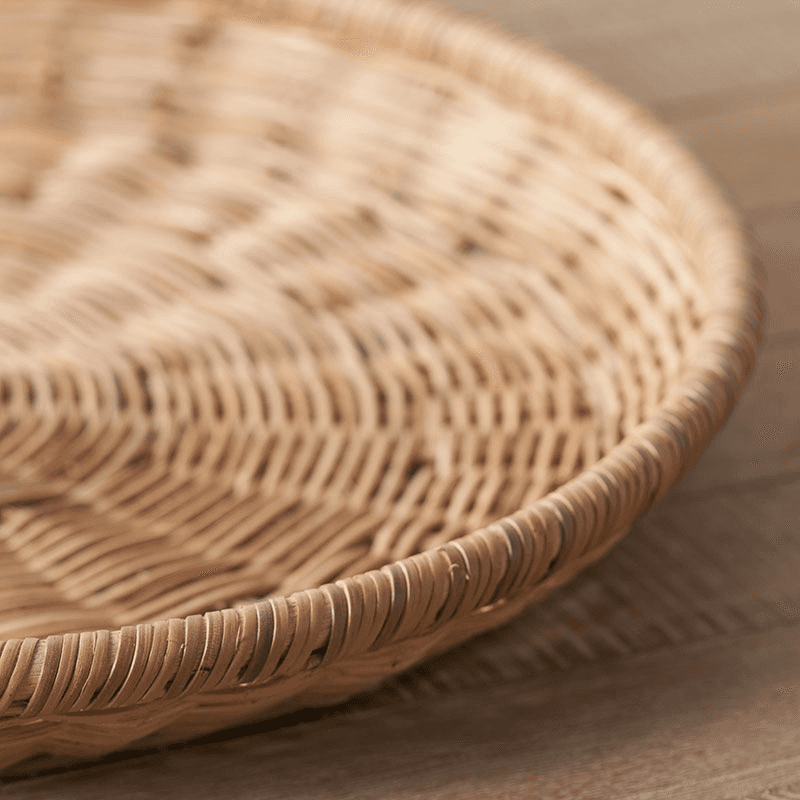 Rattan Round Tray, D43cm, Natural