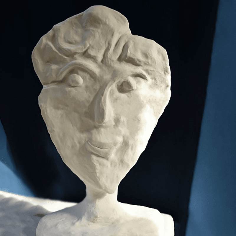 Rudi Abstract Sculptural Bust, H56cm, White