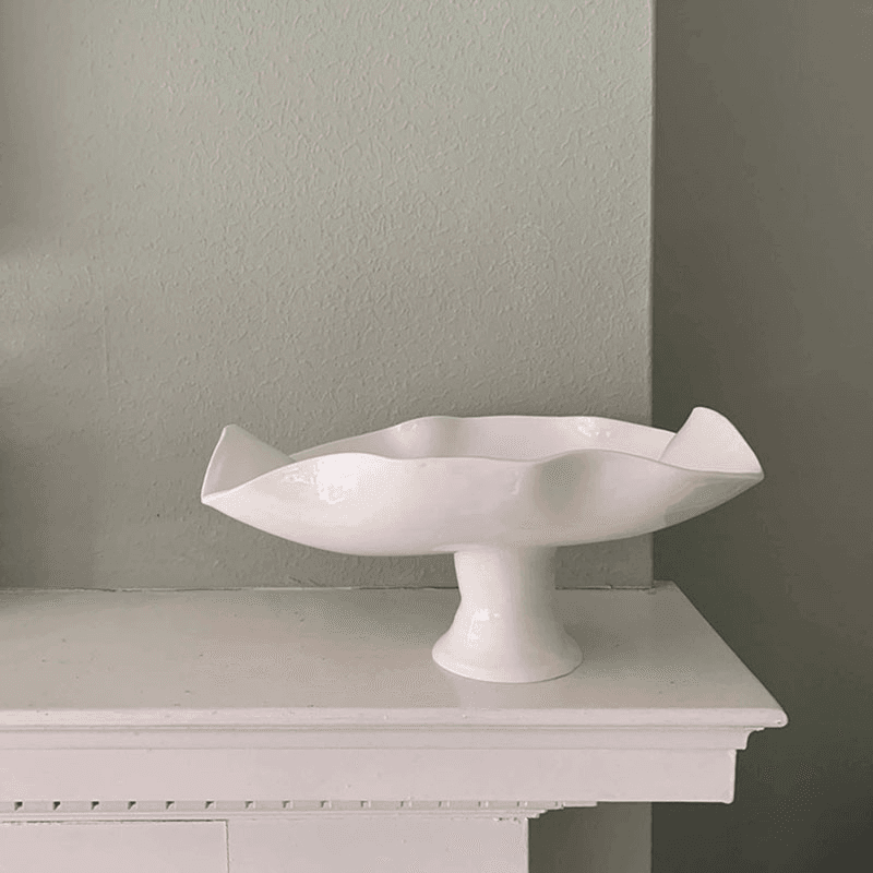 Joanna Ling Porcelain Pedestal Bowl, D25cm, White