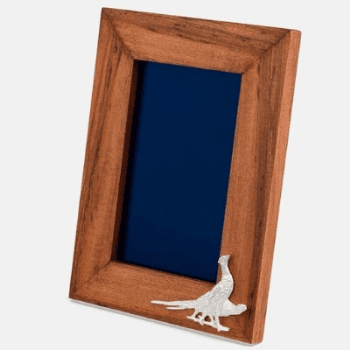 Image showing the Photo Frame, Pheasant, Hardwood, Portrait, Small, 6 x 4" product.