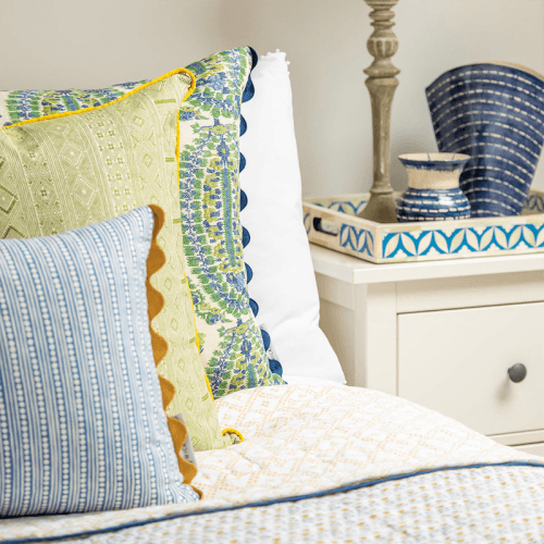 Image showing the Cushion, Anoushka, Blue Green, 50cm product.