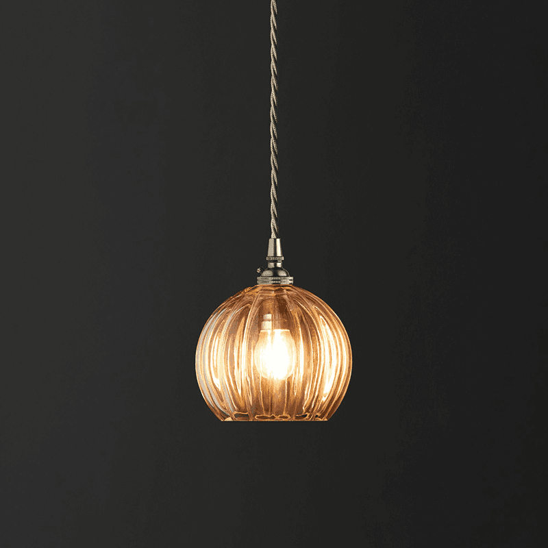Pumpkin Large Pendant, H24cm x W24cm, Clear Glass