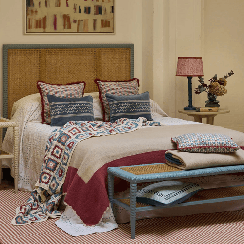 Image showing the Pavillion Ottoman, Blue product.