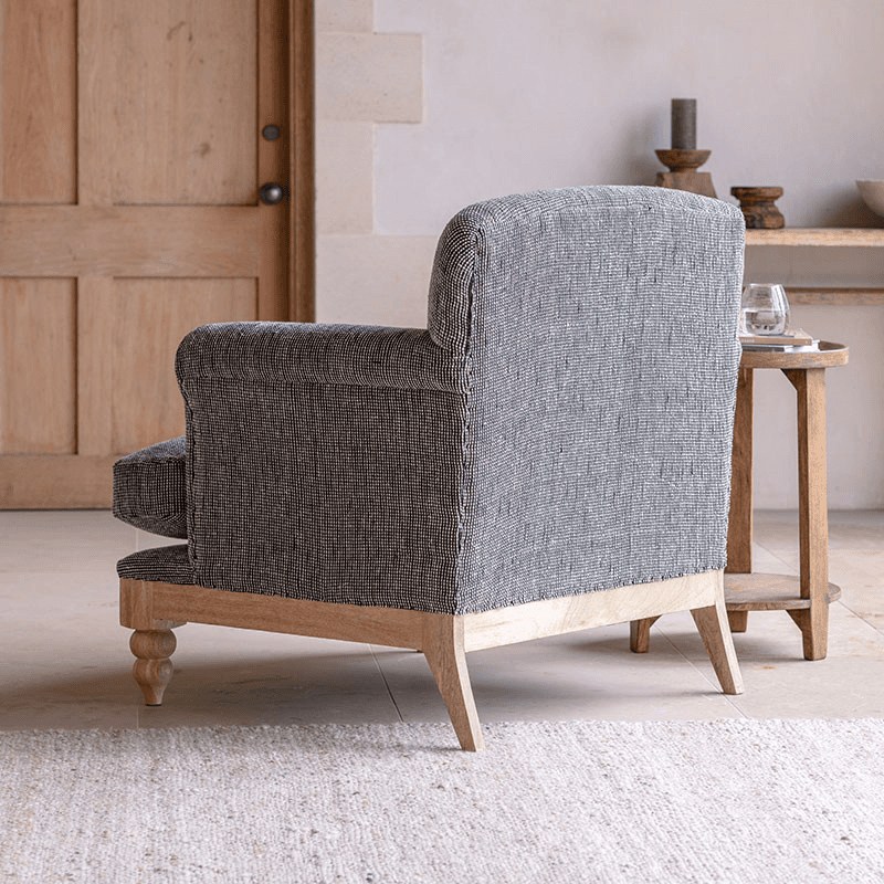 Maganda Cotton Armchair, Charcoal