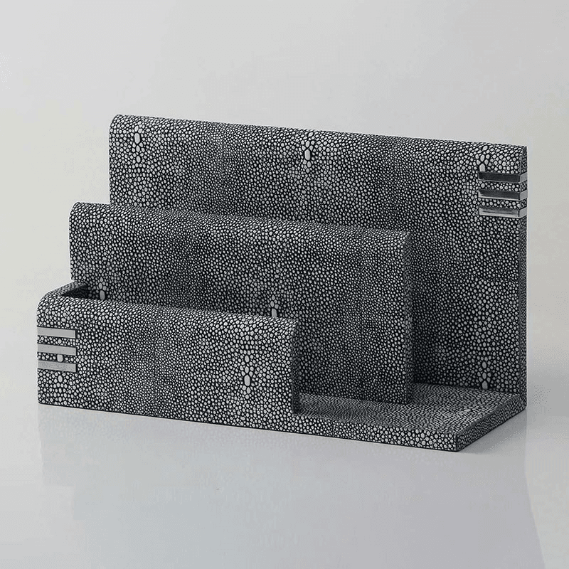Chandler Letter Rack, 26 x 10 x 15cm, Charcoal Shagreen