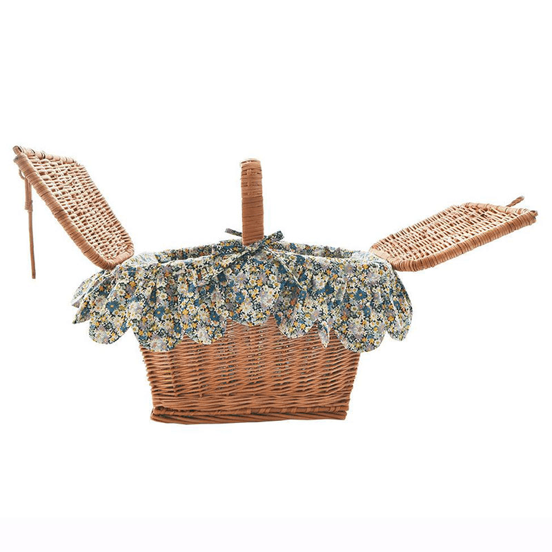 Libby Rectangle Picnic Basket, Blue