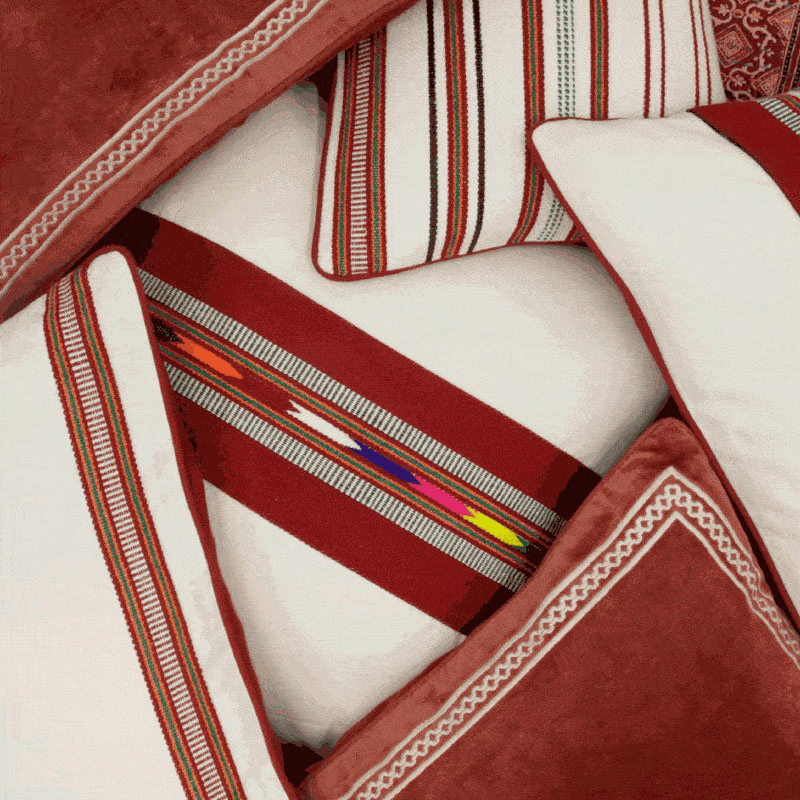 Shisho Velvet Cushion, 55 x 55cm, Carmine Red