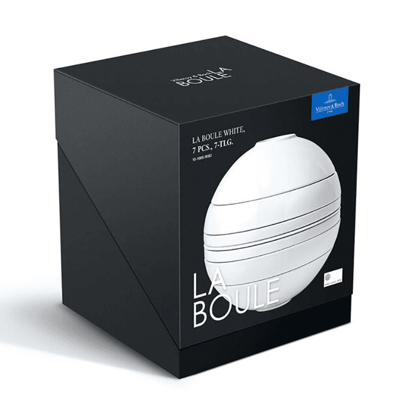 Iconic La Boule Stacking 7 Piece Plate & Bowl Set, D23cm, White