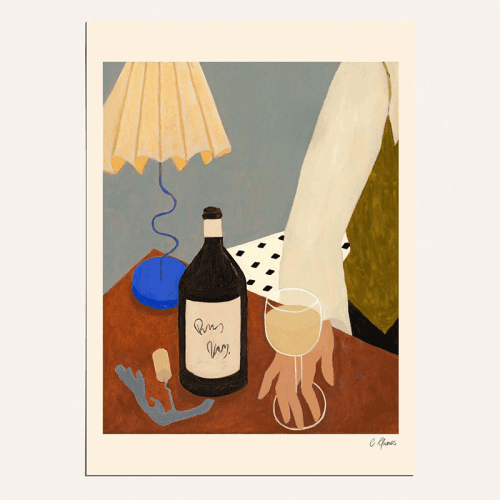 Image showing the Carla Llanos Vino Blanco Print, 40 x 50cm, Multi product.