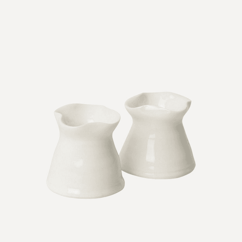 Joanna Ling Pair of Porcelain Candleholders, H5cm, White