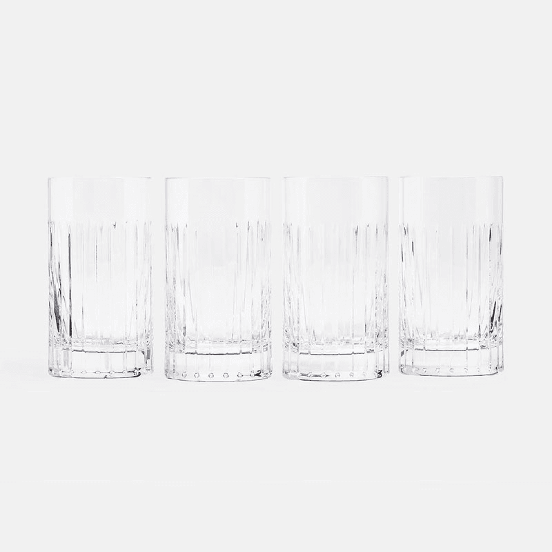 Roebling Set of 4 Highball Glasses, 380ml, Clear