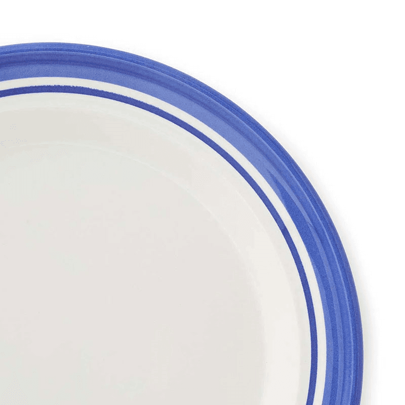Potter's Stripe Set of 4 Salad Pates, D21.5cm, Blue