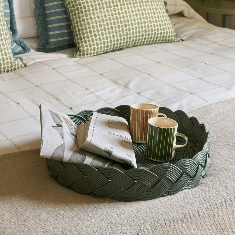 Plaited Tray, 41cm, Green