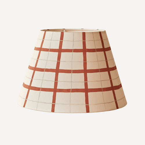 Image showing the Hum London Gingham Lampshade, 35cm, Rust product.