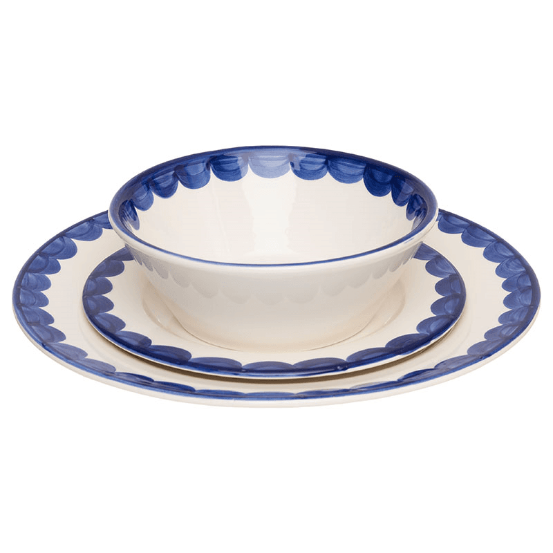 Scallop Set of 2 Dinner Plates, D28cm, Blue