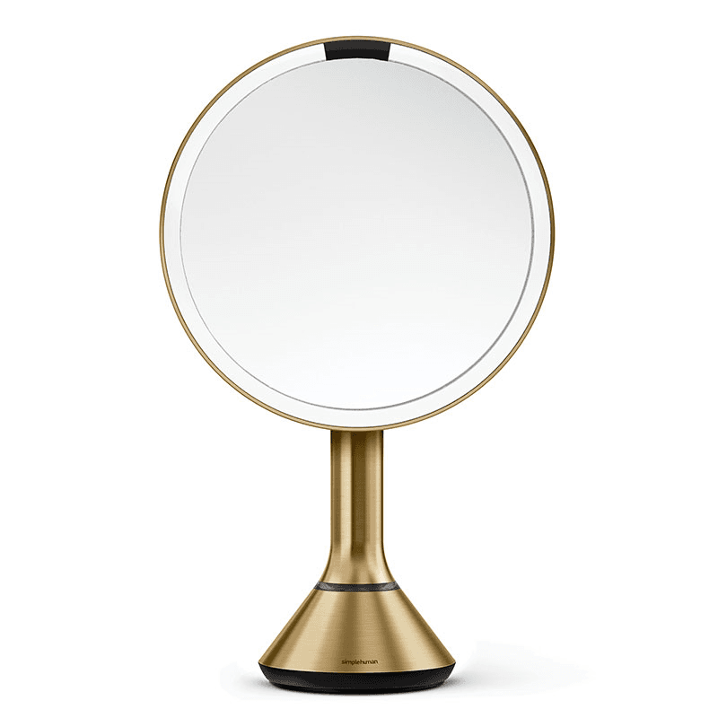 Sensor Mirror with Touch-Control Brightness, D20cm, Brass Stainless Steel