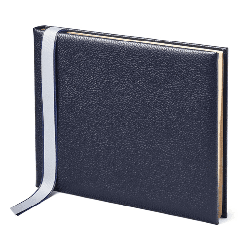 Image showing the Classic Guest Bookwith A4 Plain Pages, Navy Pebble product.