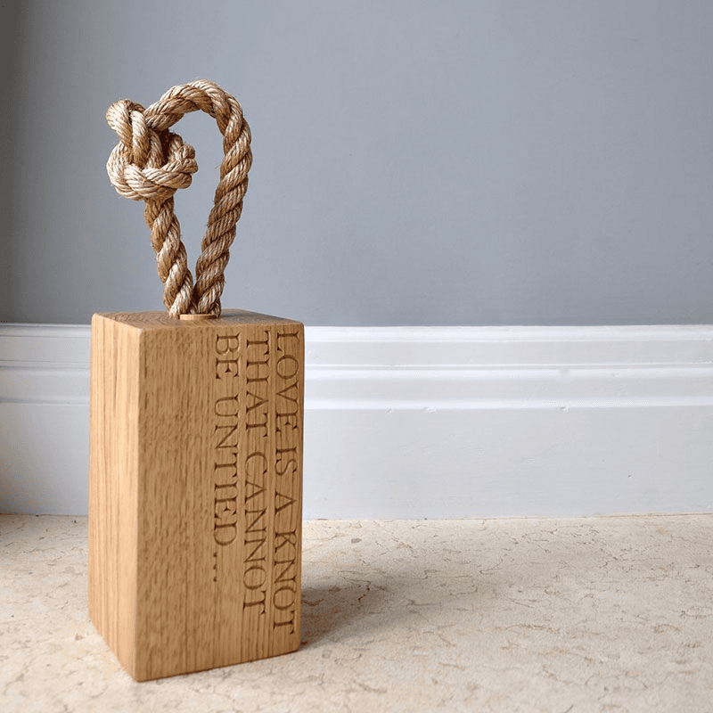 Love Knot Doorstop, Oak