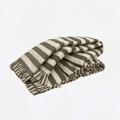 Image showing the Stripe Quilt, 150 X 200cm, Olive product.