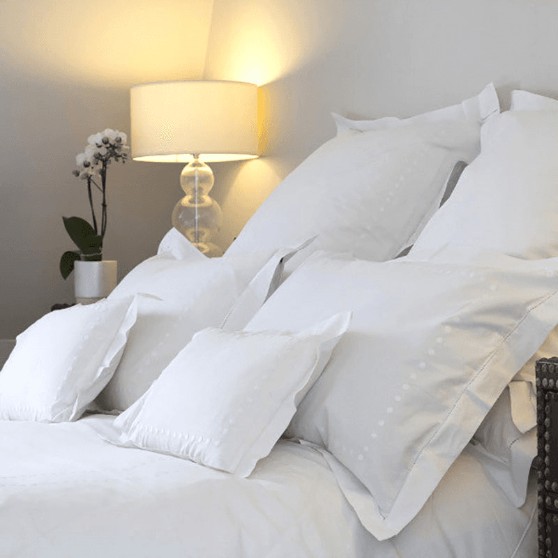 Dots King Size Duvet Cover, White